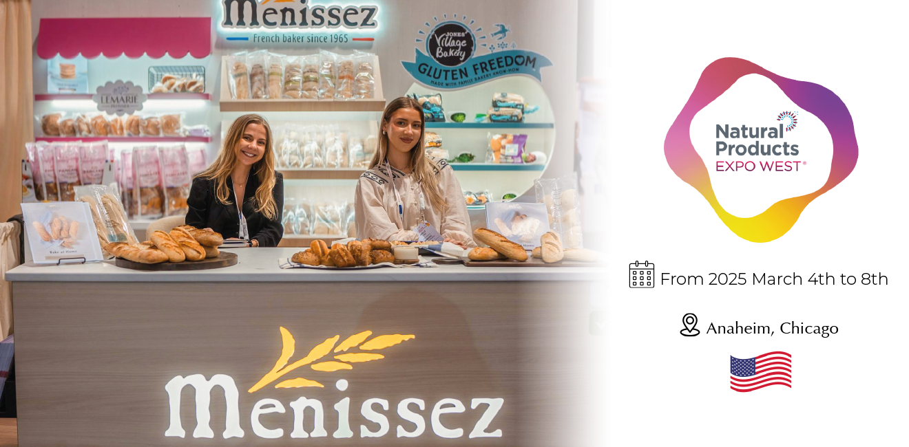 Stand du groupe Menissez au salon EXPOWEST 2025 à Anaheim - Innovation boulangère industrielle française